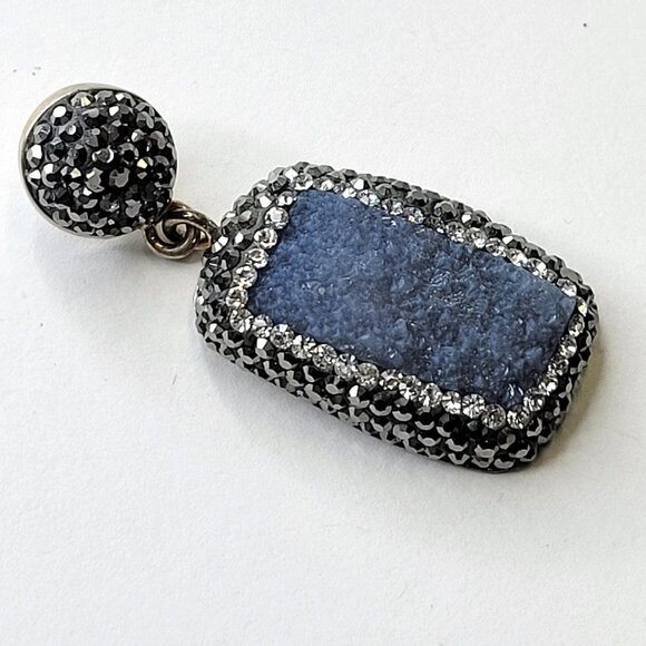 Silver Druzy and Marcasite Pendant - Picture 1 of 14